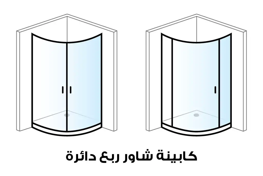 تعتبر كابينة الشاور الربع دائرة هى الاختيار المثالي لتوفير المساحة داخل الحمام